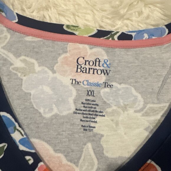 Croft and Barrow XXL womens NWT colorful floral The Classic Tee - Picture 8 of 12